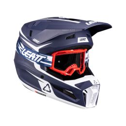 Casco motocross LEATT Moto 3.5 blu bianco con maschera 3.5