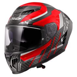 Casques Integraux LS2 FF807 DRAGON Trax Rouge Noir Brillant