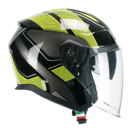 Jet Helm CGM 136G RNA Sport Schwarzer Fluogelber Glanz