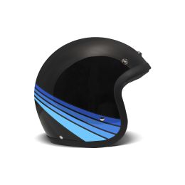 Jet Helm Cafe Racer DMD RETRO Acqua Schwarz Blau Glanz