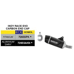 Marmitta Slip-On ARROW omologata Indy Race EVO nero alu carbon cap per CF Moto 450 MT