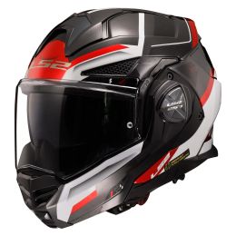 Casco Modulare Reversibile LS2 FF901 ADVANT-X Spectrum Nero Lucido Bianco Rosso