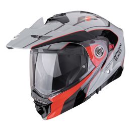 Casco enduro modulare Scorpion EXO ADX-2 Kamps grigio rosso