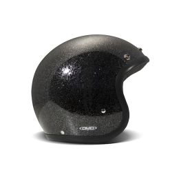 Jet Helm Cafe Racer DMD RETRO Glitter Schwarz Glanz