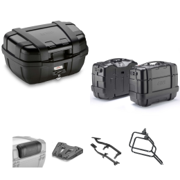 GIVI TREKKER Black Top Case Luggage Kit 52/33L for HUSQVARNA NORDEN 901