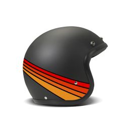 Jet Helm Cafe Racer DMD RETRO Fuoco Schwarz Rot Matt