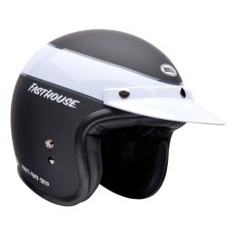 Casco jet cafe racer BELL Custom 500 Fasthouse nero bianco