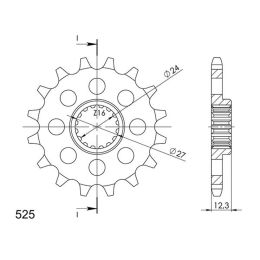 PIGNONE PASSO 525 - Z 17 DENTI (DIS.22801)