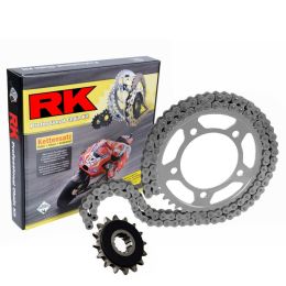 Kit trasmissione RK catena XRE aperta 112 maglie 530 corona 50 z pignone silenziato 15 z