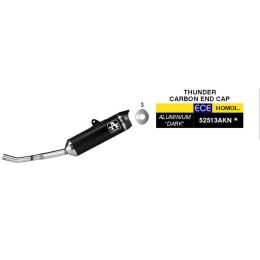 ARROW genehmigte Slip-On Auspuff Thunder Black Aluminium Carbon Kappe für Yamaha WR 125 R