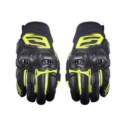 Motorcycle Gloves FIVE SF3 Summer Leather Black Fluo Yellow