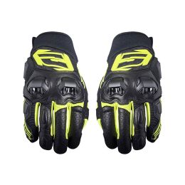 Guanti Moto FIVE SF3 Estivi in Pelle Nero Giallo Fluo