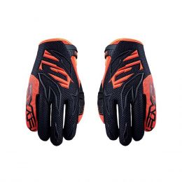 Motocross Handschuhe FIVE MXF3 Sommer Schwarzes Fluo-Orange