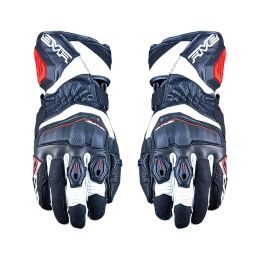 Guanti Moto FIVE RFX4 EVO Estivi in Pelle Nero Bianco Rosso