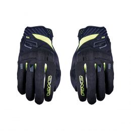Motorcycle Gloves FIVE RS3 EVO Summer Black Fluo Yellow