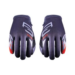 Guanti Motocross FIVE MXF4 Estivi Scrub Grigio Rosso Fluo