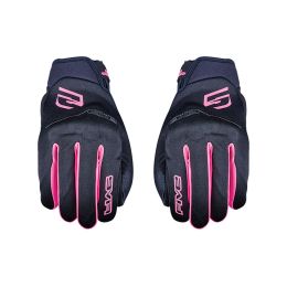 Guanti Moto Donna FIVE GLOBE EVO Estivi Nero Rosa Fluo