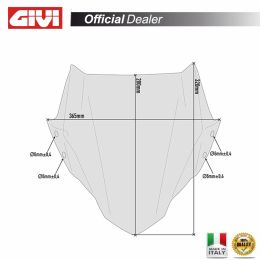 GIVI Smoke Windshield 28x36.5cm