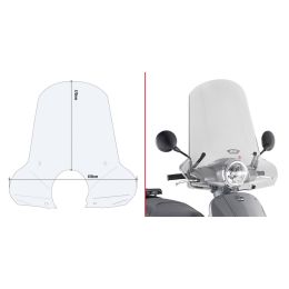 GIVI Transparent Windscreen 47x66cm for SYM Fiddle 125 Euro 5