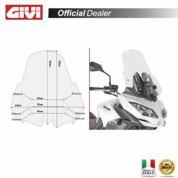 GIVI austauschbare transparente Windschutzscheibe 53x44cm für KAWASAKI Versys 650