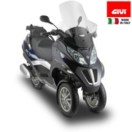 Parabrezza GIVI trasparente 75x65cm con paramani per Piaggio MP3