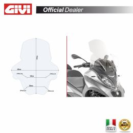 GIVI transparente austauschbare Windschutzscheibe 71,5x65cm für PIAGGIO MP3 350/400/500