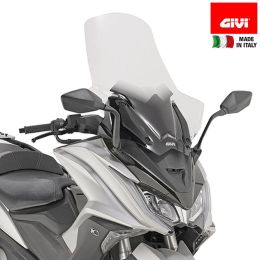 GIVI Transparent Windshield 70x66cm with Handguards for Kymco AK 550 ETS