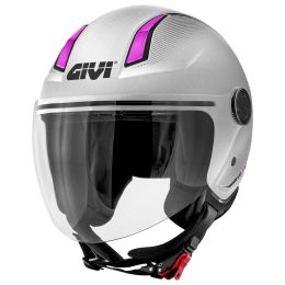 Casco demi-jet GIVI 11.7 Solid argento fucsia