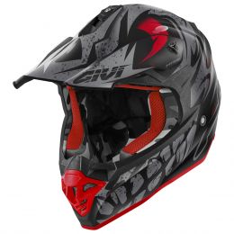 Motocross Helmet GIVI 60.1 Gloom Matt Black Titanium Red