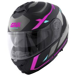 Casco Modulare GIVI X21 EVO Number Lady Nero Opaco Titanio Rosa
