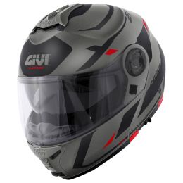 Casco Modulare GIVI X21 Evo Number Titanio Opaco Nero Rosso