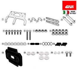 Kit fissaggio toolbox GIVI su portavaligie PL1121CAM