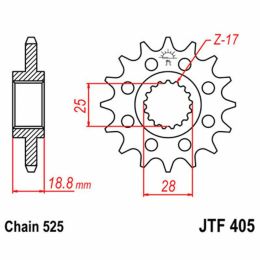 Pignone JT passo 525 19 denti JTF405.19 per BMW F 800