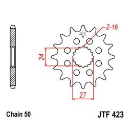 JT 530 Pignon de chaîne 17 dents JTF423.17 pour Suzuki