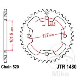 Motorrad hinter kettenrad JT JTR1480.38