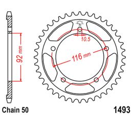 COURONNE MOTO JT JTR1493.41