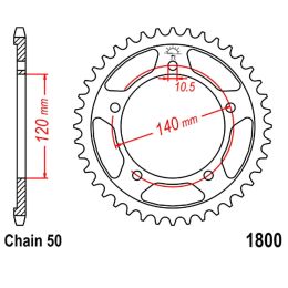 Couronne moto JT JTR1800.44