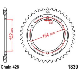 Motorrad hinter kettenrad JT JTR1839.56
