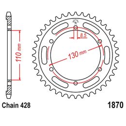 Couronne moto JT JTR1870.44