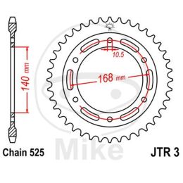 Motorrad hinter kettenrad JT JTR3.41