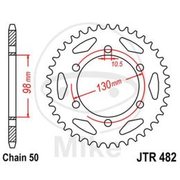 Motorrad hinter kettenrad JT JTR482.47