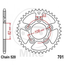 Kettenrad 41Z Teilung 520-Aprilia RS 125 Extrema/Replica, Tuono,GS, MP000, MPA00