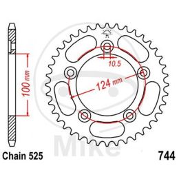 Motorrad hinter kettenrad JT JTR744.39