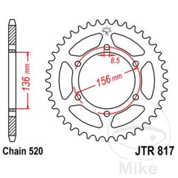 Motorrad hinter kettenrad JT JTR817.46