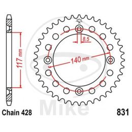 Couronne moto JT JTR831.46
