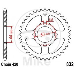 REAR SPROCKET Z48 420 BLACK D.INT. 044 727.25.03