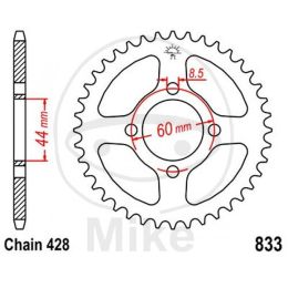 REAR SPROCKET Z41 428 BLACK D.INT. 044 727.34.69