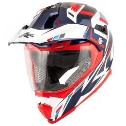 Casco Enduro Dual Road KAPPA KV30 Evo Grayer Bianco Blu Rosso Lucido