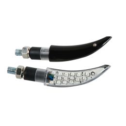 Frecce Lampa moto Katana 12V LED Nero lente bianca luce arancio