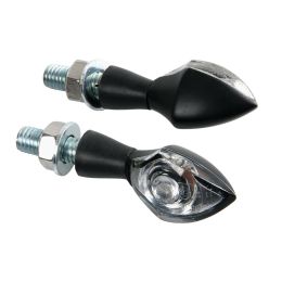 Frecce Lampa moto Pixia 12V LED Nero omologate lente bianca luce arancione